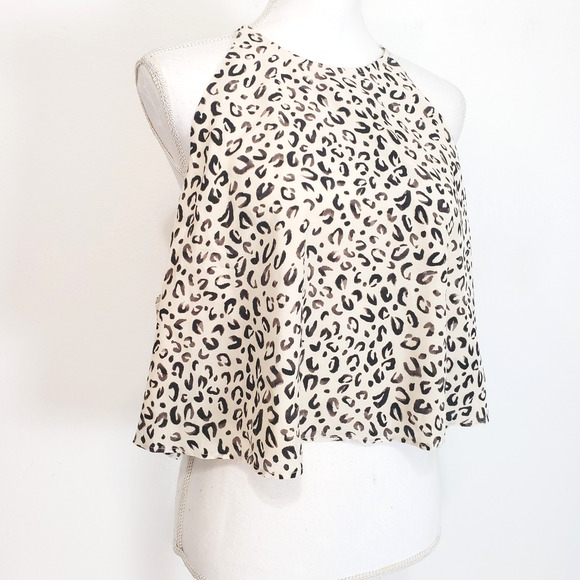 NEW!! 11. Honore PLUS SIZE 18 Tank Blouse Crop Top Curvy Animal Print Halter - Picture 6 of 13